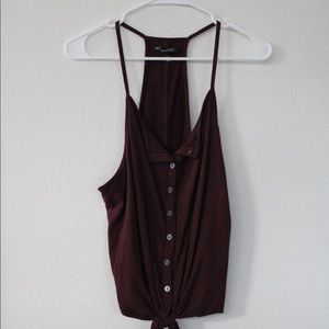 Dark maroon button up tank